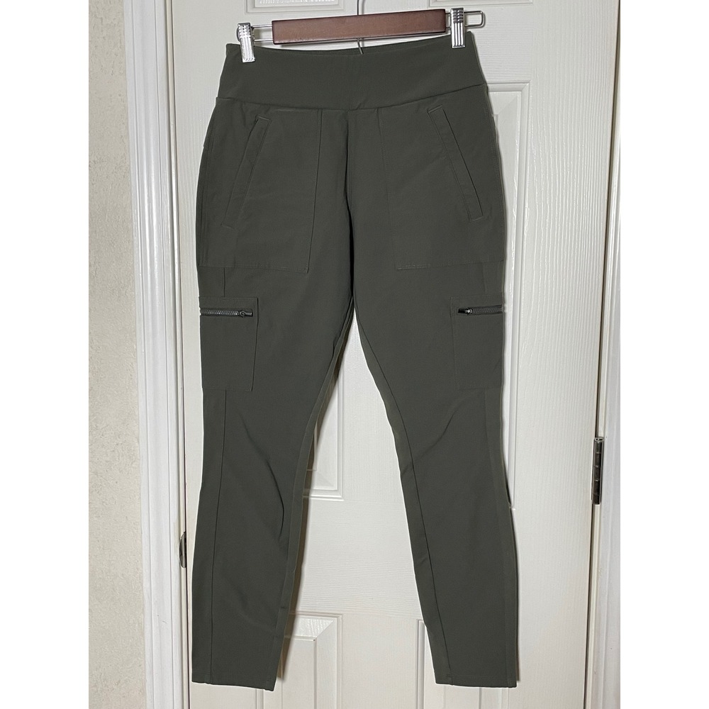 Athleta Headlands Hybrid Cargo II Tights Olive Green Hiking Pants Womens Size 6
